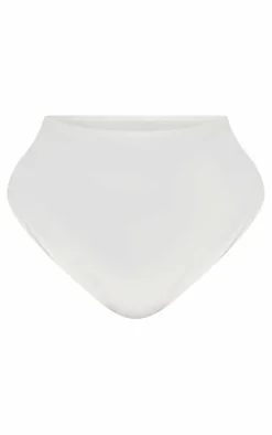 Plus White Mix & Match High Waist Bikini Bottoms
