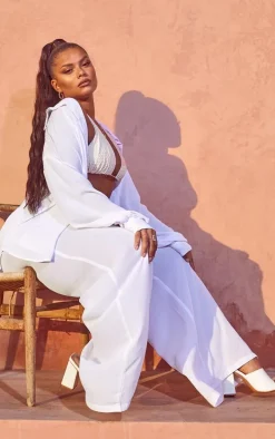 Plus White Oversized Beach Shirt