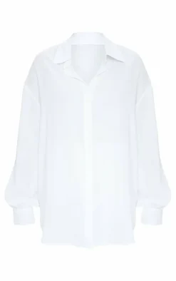 Plus White Oversized Beach Shirt