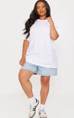 Plus White Riviera Graphic Oversized T Shirt