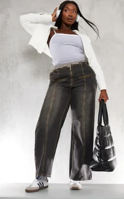 Plus White Shoulder Pad Detail Cropped Shirt