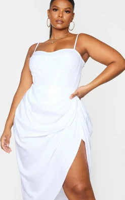 Plus White Structure Corset Top