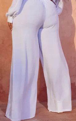 Plus White Tie Waist Beach Pants