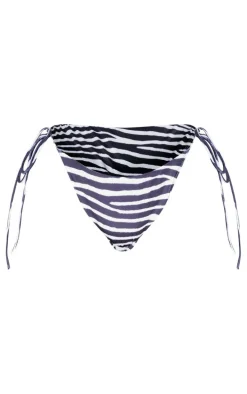 Plus Zebra Tie Side Bikini Bottoms