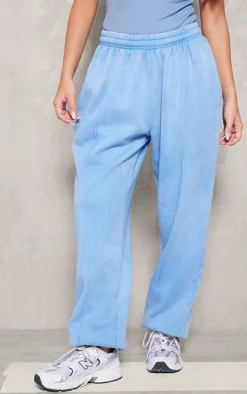 Powder Blue Pintuck Detail Oversized Sweatpants