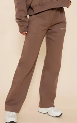 Premium Coffee Printed Straight Leg Sweatpants