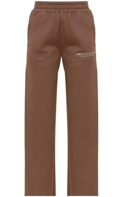 Premium Coffee Printed Straight Leg Sweatpants