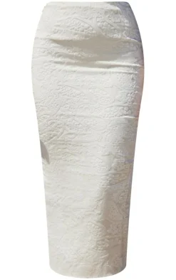 Premium Cream Devore Midaxi Skirt