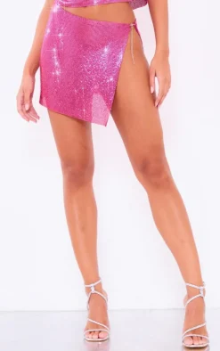 Premium Hot Pink Chainmail Mini Skirt