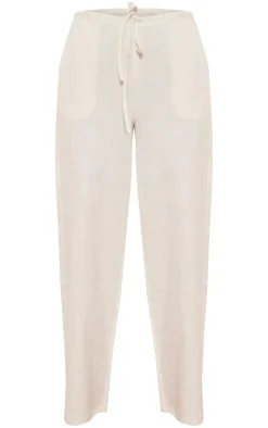 Premium White Linen Drawstring Straight Leg Pants