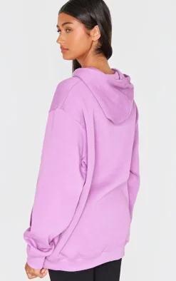 PRETTYLITLETHING Purple Graphic Embroidery Hoodie