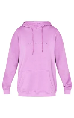 PRETTYLITLETHING Purple Graphic Embroidery Hoodie