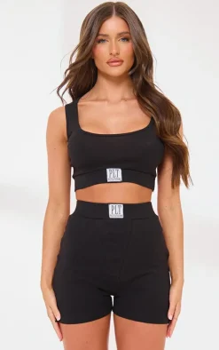 PRETTYLITTLEHTING Black PJ Shorts