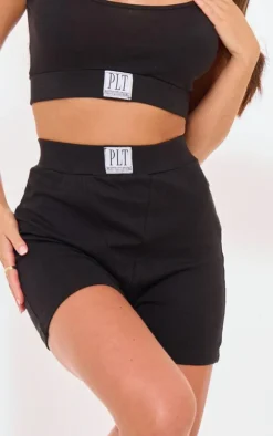 PRETTYLITTLEHTING Black PJ Shorts
