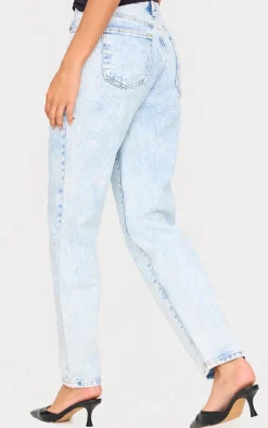 PRETTYLITTLETHING Acid Blue Mom Jeans