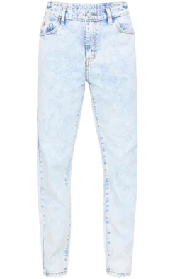 PRETTYLITTLETHING Acid Blue Mom Jeans