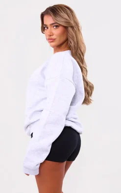 PRETTYLITTLETHING Ash Grey Oversized Basic Sweatshirt