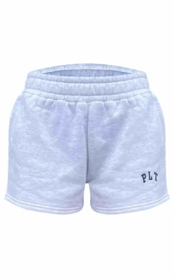 PRETTYLITTLETHING Ash Grey Logo Sweat Shorts