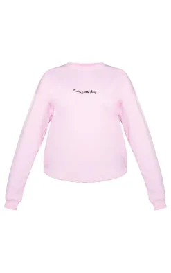 PRETTYLITTLETHING Baby Pink Basic Oversized Sweatshirt