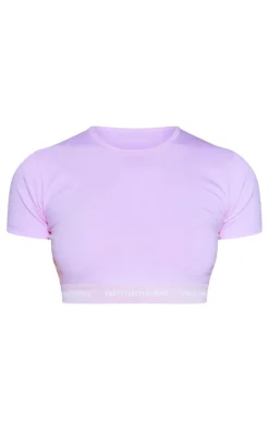 PRETTYLITTLETHING Baby Pink Tape Short Sleeve PJ Top