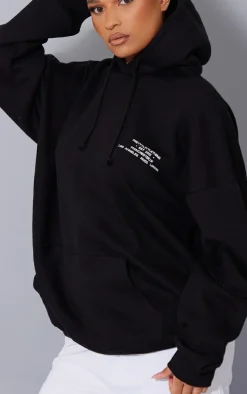 PRETTYLITTLETHING Black 2012 Print Hoodie