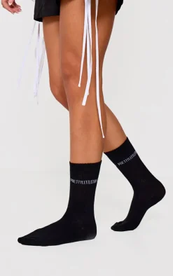 PRETTYLITTLETHING Black Basic Socks