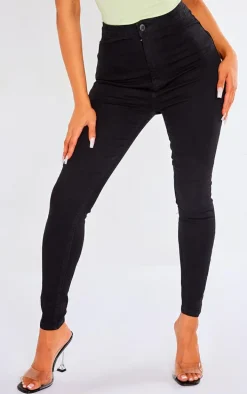 PRETTYLITTLETHING Black Disco Skinny Jeans