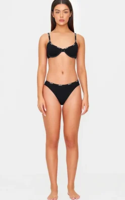 PRETTYLITTLETHING Black Jersey Thong