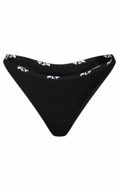 PRETTYLITTLETHING Black Jersey Thong