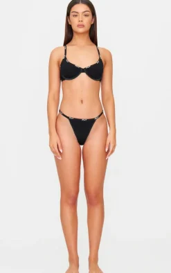 PRETTYLITTLETHING Black Jersey G-String