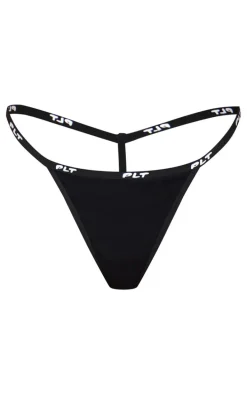 PRETTYLITTLETHING Black Jersey G-String