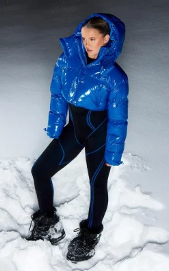 PRETTYLITTLETHING Black Knit Ski Base Layer Unitard