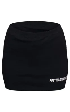 PRETTYLITTLETHING Black Low Rise Mini Skirt