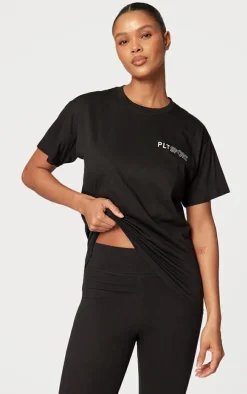 PRETTYLITTLETHING Black Oversized Training T-Shirt