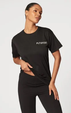 PRETTYLITTLETHING Black Oversized Training T-Shirt