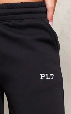 PRETTYLITTLETHING Black Oversized Low Rise Wide Leg Sweatpants