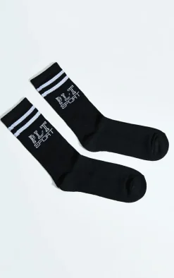 PRETTYLITTLETHING Black Sport Socks