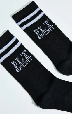 PRETTYLITTLETHING Black Sport Socks