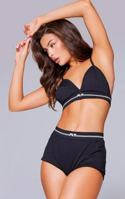 PRETTYLITTLETHING Black Tape High Waist Briefs