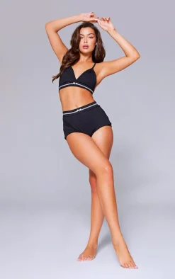 PRETTYLITTLETHING Black Tape High Waist Briefs
