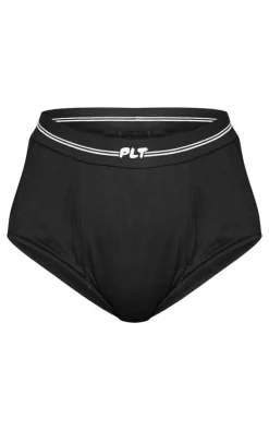 PRETTYLITTLETHING Black Tape High Waist Briefs