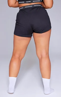 PRETTYLITTLETHING Black Tape PJ Shorts