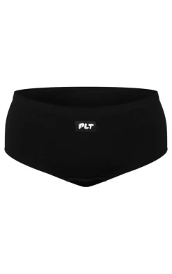 PRETTYLITTLETHING Black Woven Badge Seamless Brief