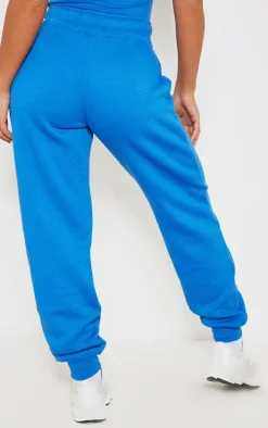 PRETTYLITTLETHING Blue Logo High Waisted Cuffed Sweatpants