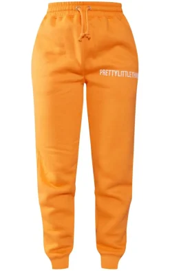 PRETTYLITTLETHING Bright Orange High Waist Cuffed Sweatpants