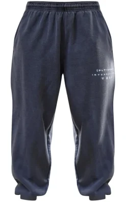 PRETTYLITTLETHING Charcoal Grey Washed Oversized Sport Trek Sweatpants