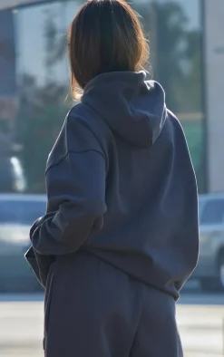 PRETTYLITTLETHING Charcoal Premium Embossed Oversized Hoodie