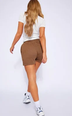 PRETTYLITTLETHING Chocolate Sweat Pocket Shorts