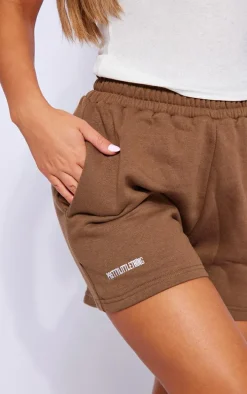 PRETTYLITTLETHING Chocolate Sweat Pocket Shorts