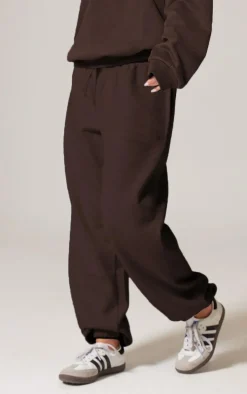 PRETTYLITTLETHING Chocolate Premium Print Cuffed Sweatpants